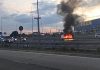 Arde un vehículo en plena carretera en Alcorcón
