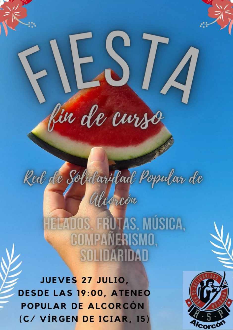 La Red de Solidaridad Popular de Alcorcón organiza fiesta fin de curso