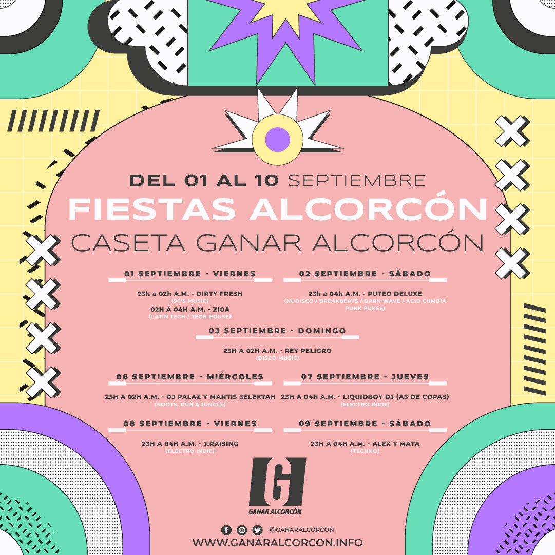 Variada programación musical y cenas de Ganar Alcorcón en su caseta de las Fiestas