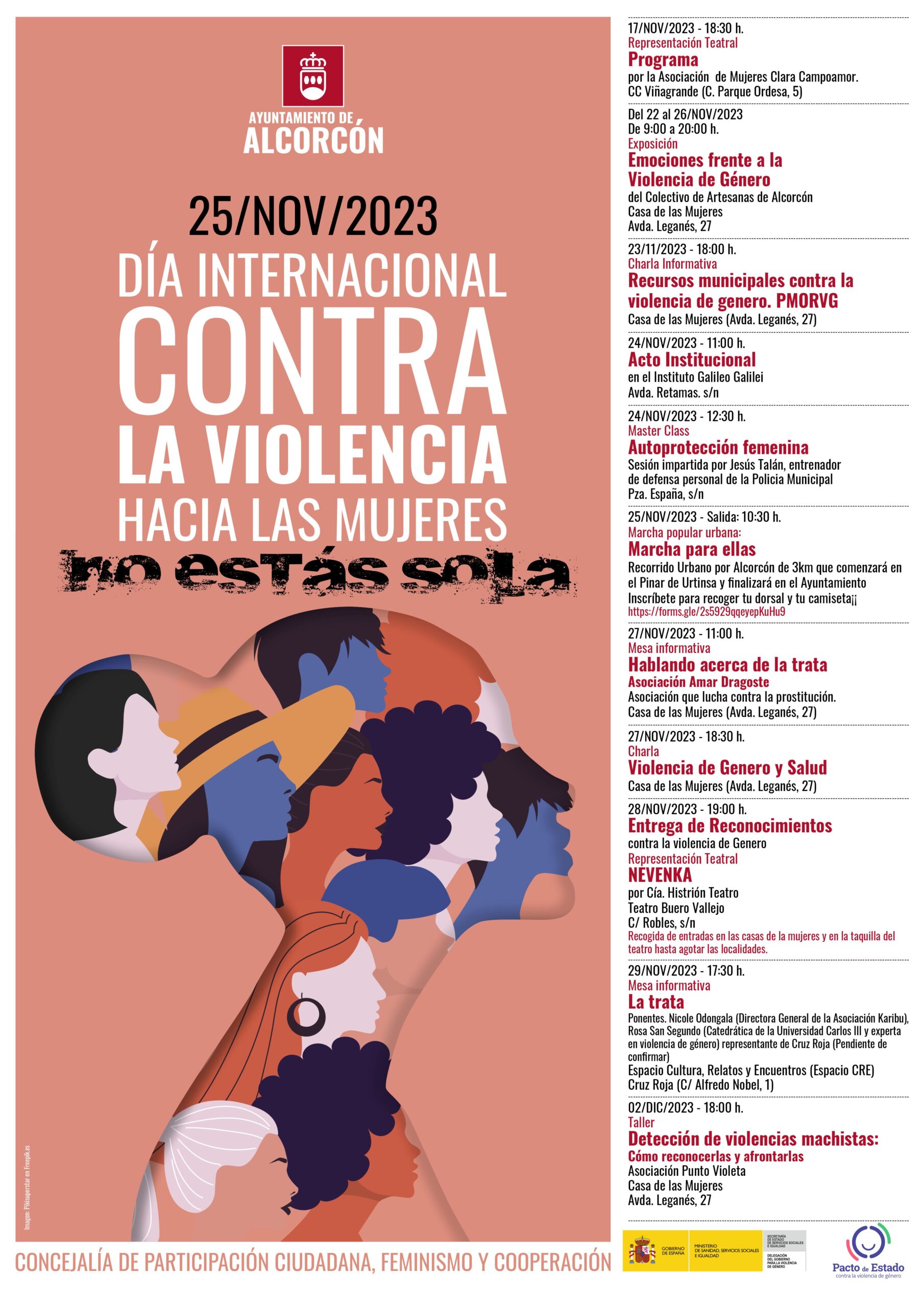Actividades programadas del Día Internacional contra la Violencia hacia las Mujeres en Alcorcón