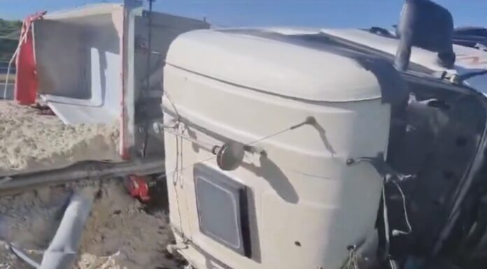 Los Bomberos de Alcorcón intervienen en un fuerte accidente de tráfico en la M-50