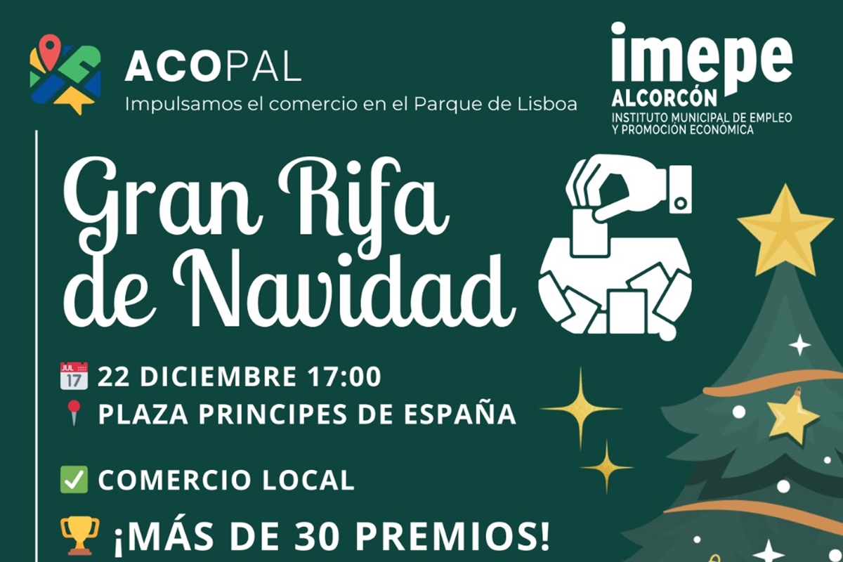La Asociación de comerciantes y hosteleros de Parque Lisboa organiza la Gran Rifa de Navidad de Alcorcón