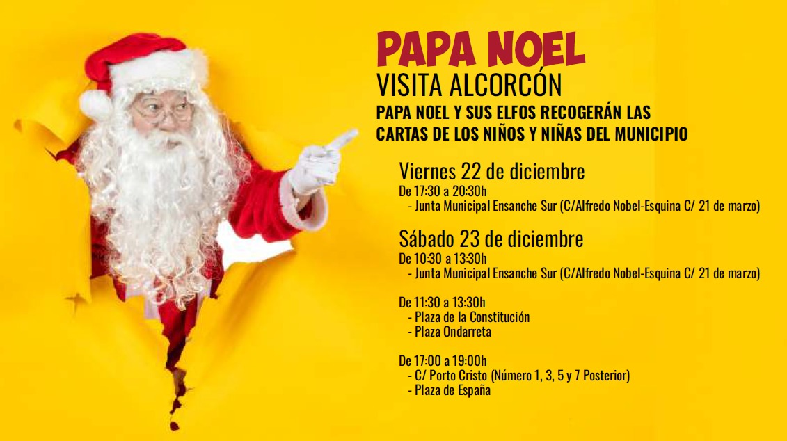 Papá Noel y sus elfos visitan a los niños de Alcorcón