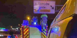 Colisión entre tres vehículos en la M506 a la altura de Alcorcón