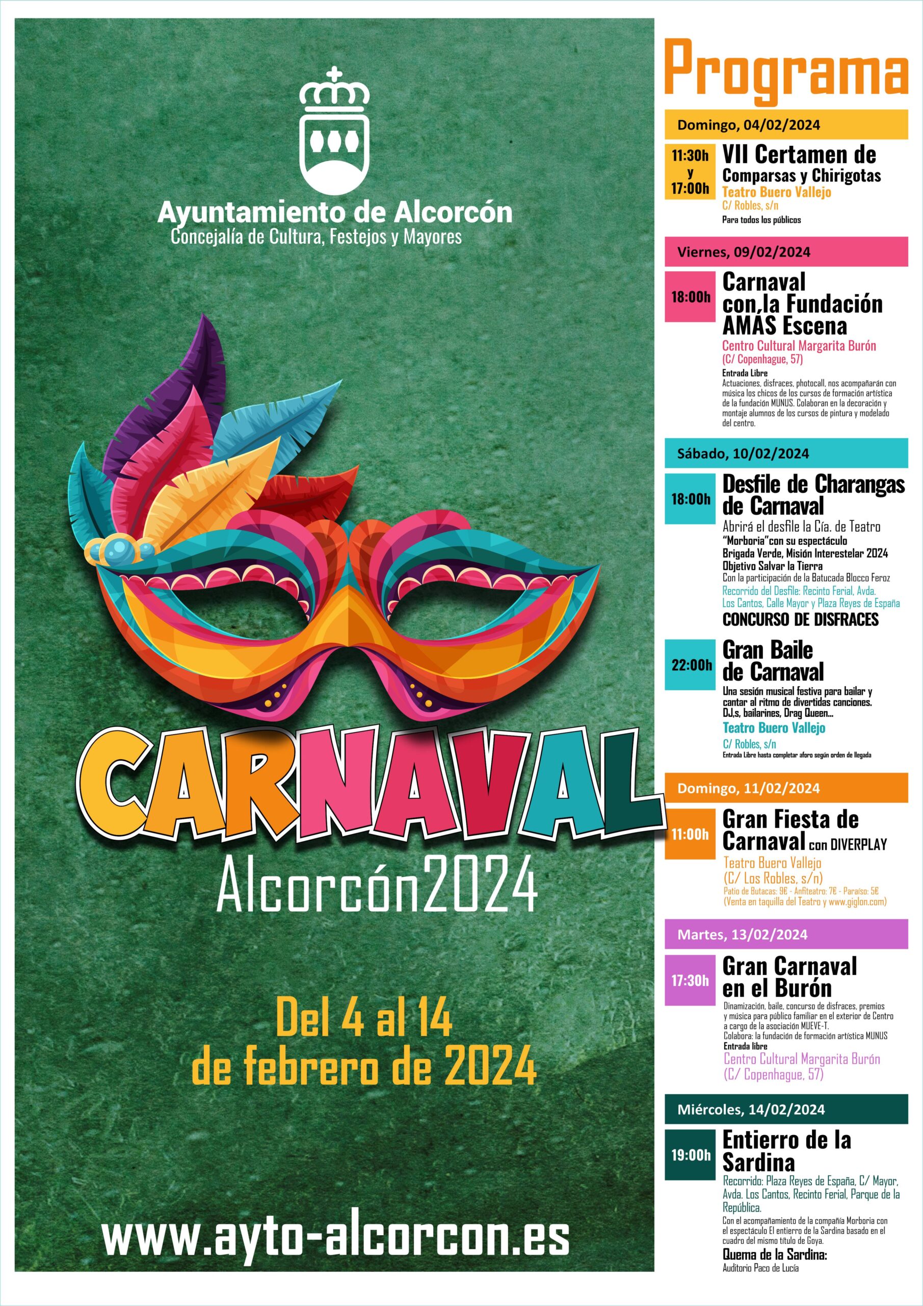Programación de los Carnavales 2024 en Alcorcón