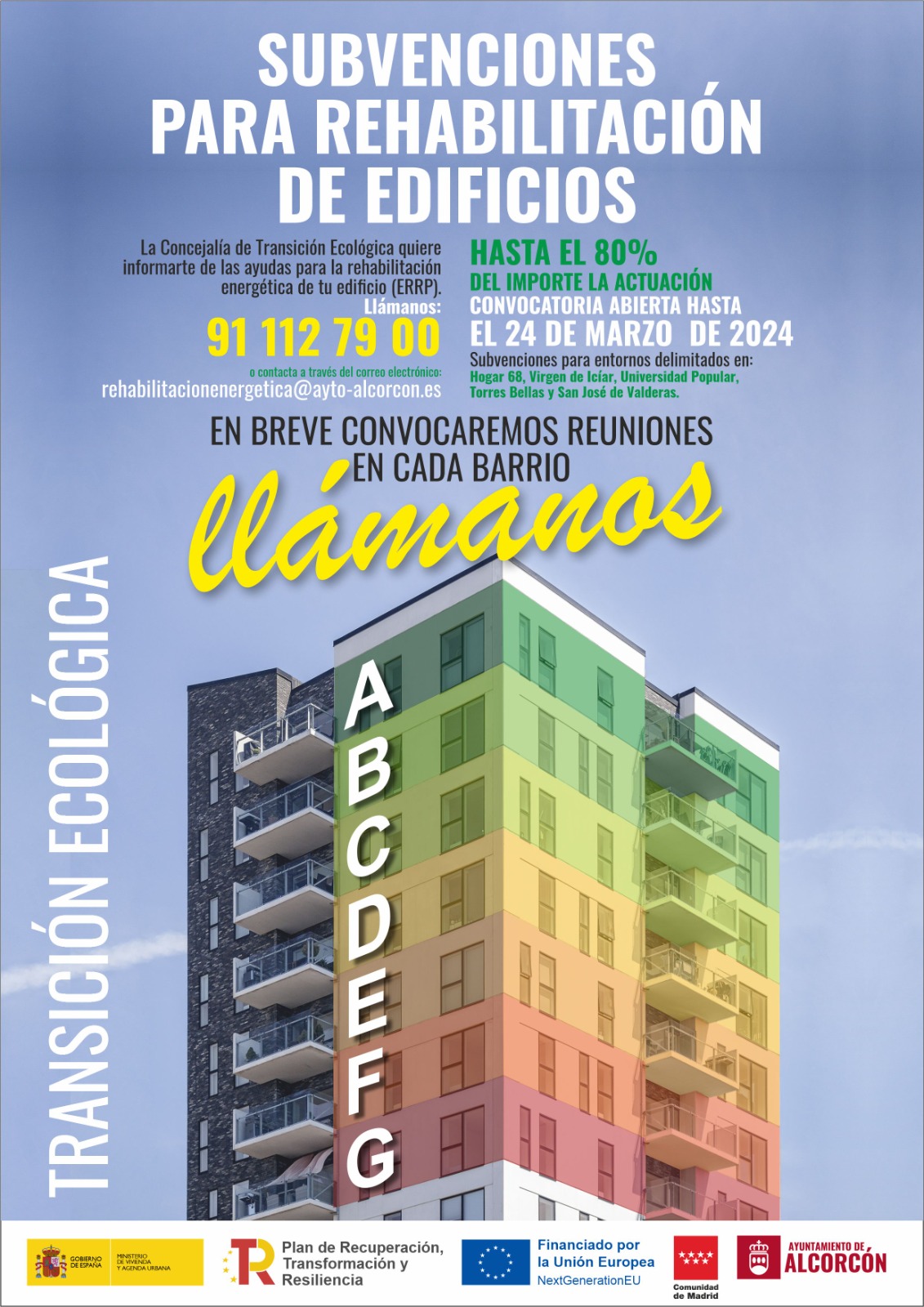 Las ayudas para la rehabilitación energética de edificios en varios barrios de Alcorcón dan un paso adelante