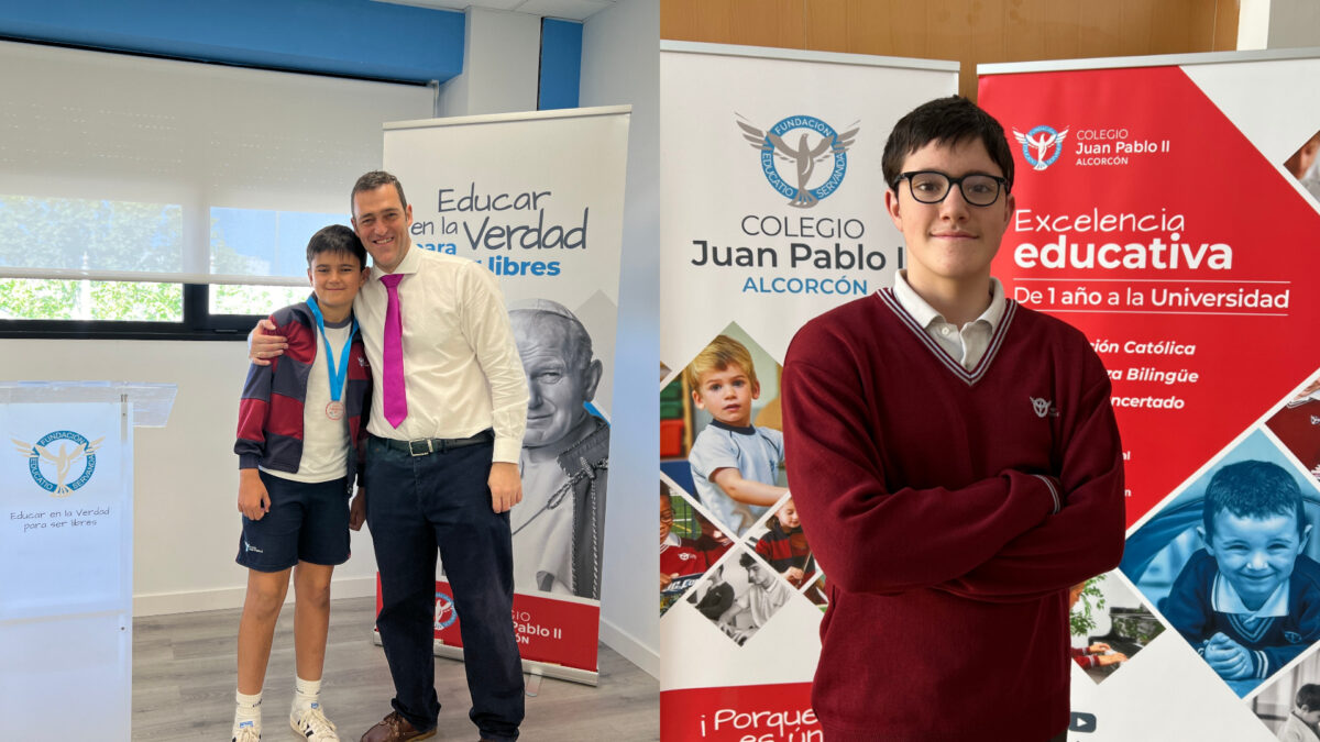 Dos alumnos del Colegio Juan Pablo II de Alcorcón brillan en la competición de Matemáticas de la Universidad Complutense