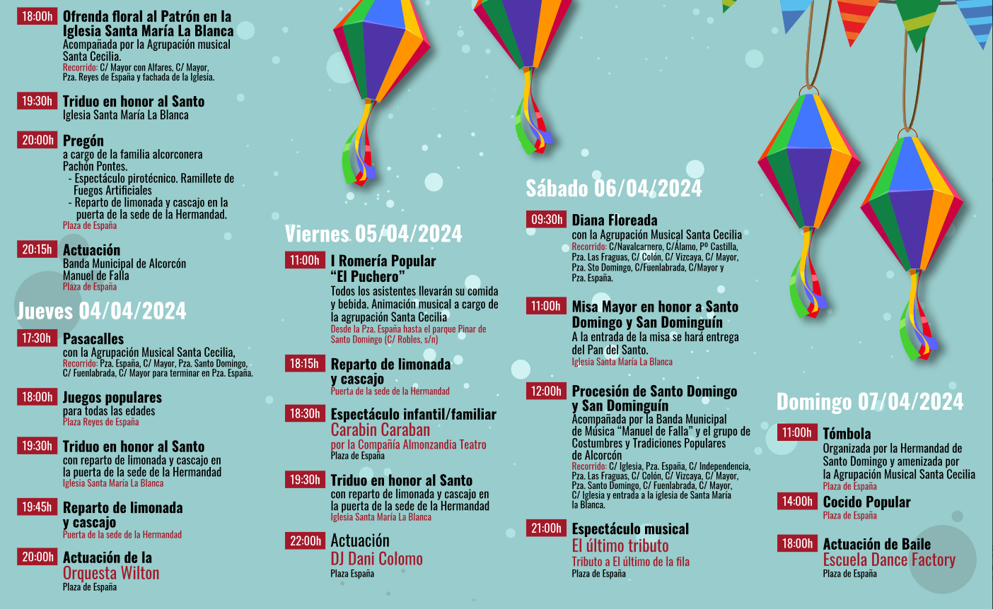 Programa de las fiestas de Santo Domingo y San Dominguín en Alcorcón