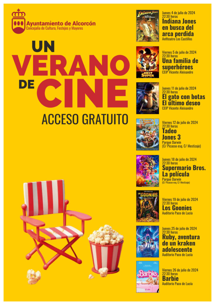 Cine de Verano gratis este verano en Alcorcón