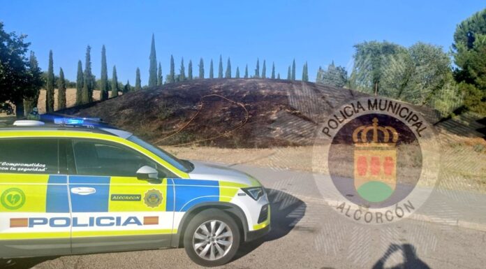 Nuevo incendio sofocado en las cercanías del cementerio de Alcorcón