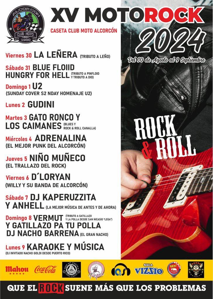 Los vecinos podrán disfrutar de música rock con Club Moto en las Fiestas de Alcorcón 2024