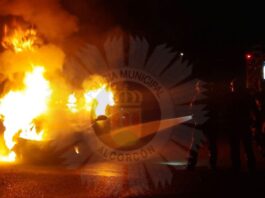 Incendio de un vehículo en Alcorcón