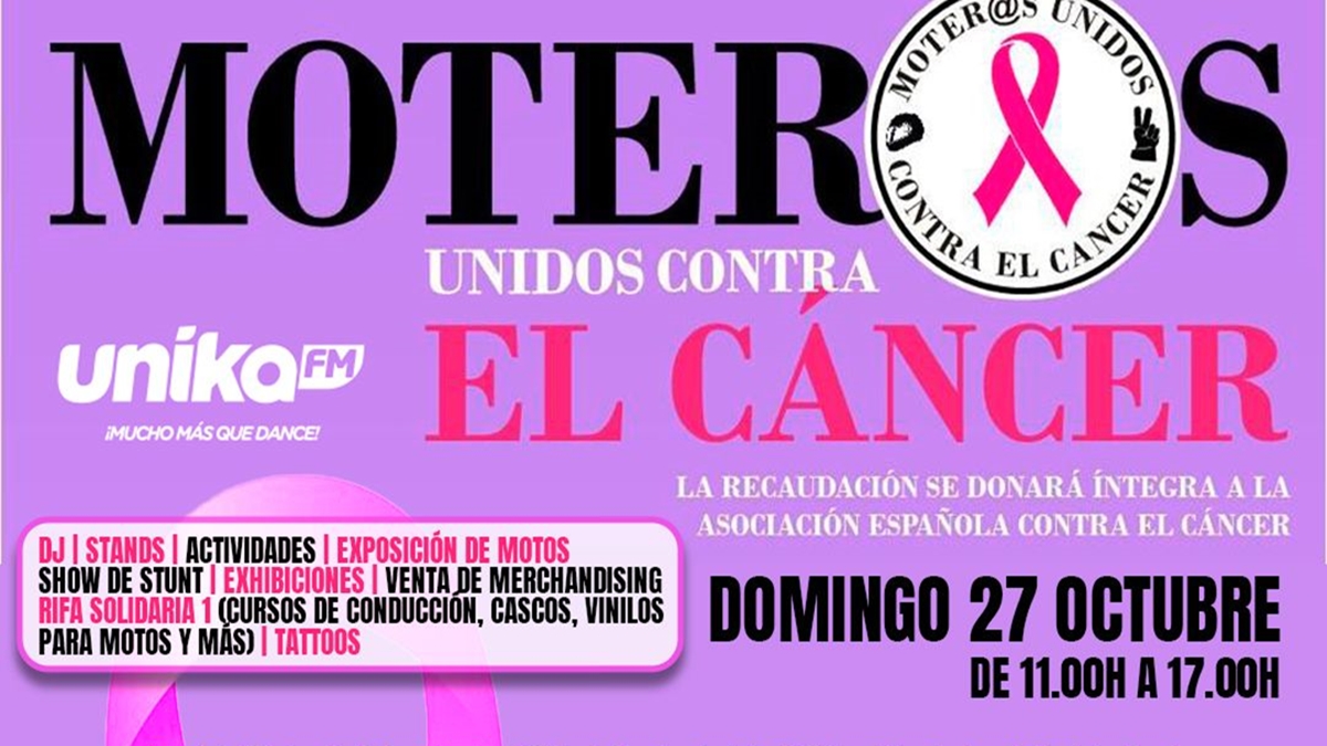 Moteros Unidos contra el Cáncer en Alcorcón con Vicente One More Time y mucho más