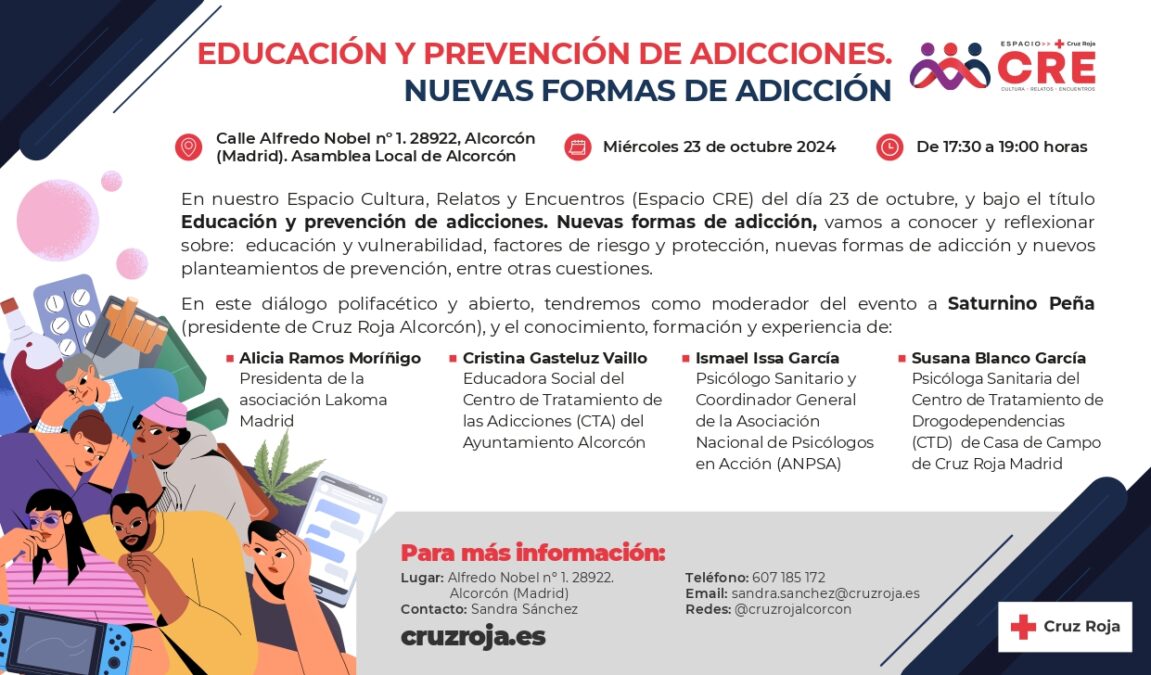 Cruz Roja Alcorcón organiza un nuevo espacio para la educación y prevención de adicciones