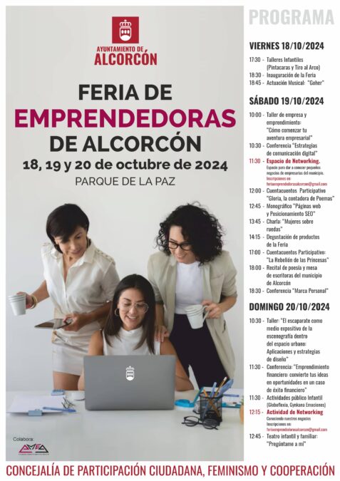 Alcorcón acoge la Feria de Emprendimiento Femenino este fin de semana