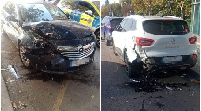 Incidente entre dos vehículos con positivo en alcohol y drogas en Alcorcón