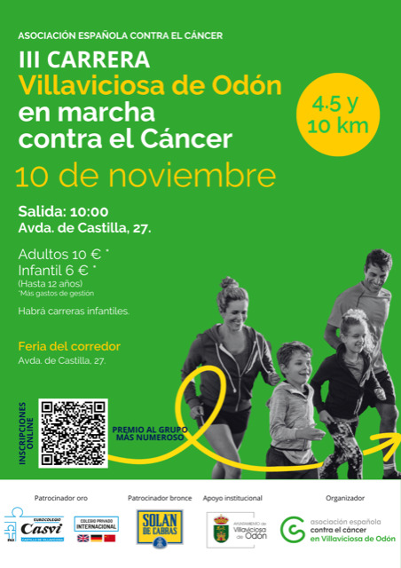 Alcorcón puede participar en la III Carrera en Marcha contra el Cáncer en el Eurocolegio Casvi