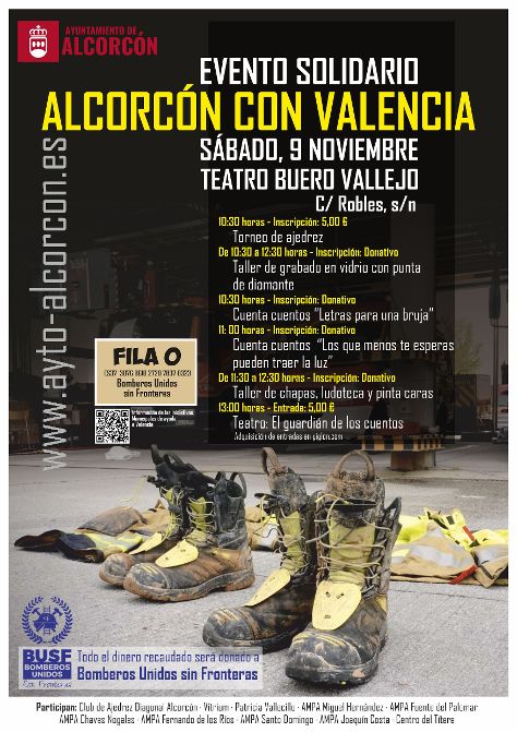 Alcorcón se volcará con Valencia en un evento solidario en el Teatro Buero Vallejo