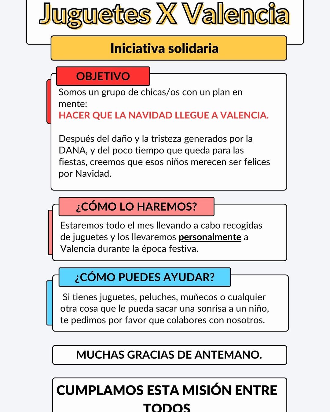 JuguetesxValencia: una iniciativa de jóvenes de Alcorcón para que la Navidad llegue a los niños valencianos