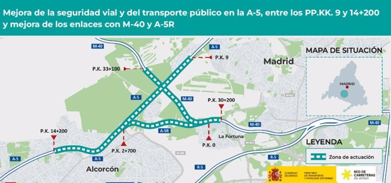 Sacado a subasta pública el proyecto de la A-5 entre Alcorcón y Madrid