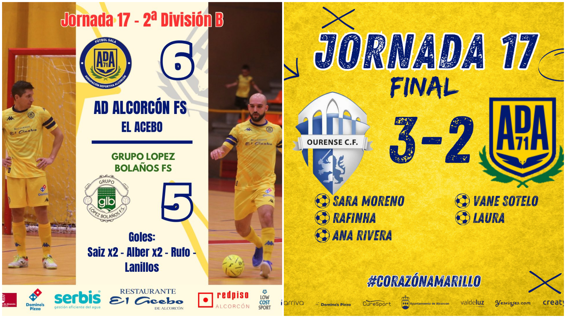 El Alcorcón vence en el derbi del sur, derrota en el fútbol sala femenino...