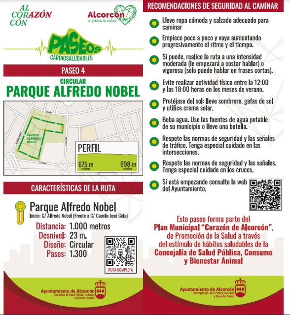 Las cuatro rutas de Paseos Cardiosaludables disponibles en Alcorcón