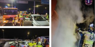 Cuatro incendios y un accidente de tráfico en Alcorcón durante una sola noche