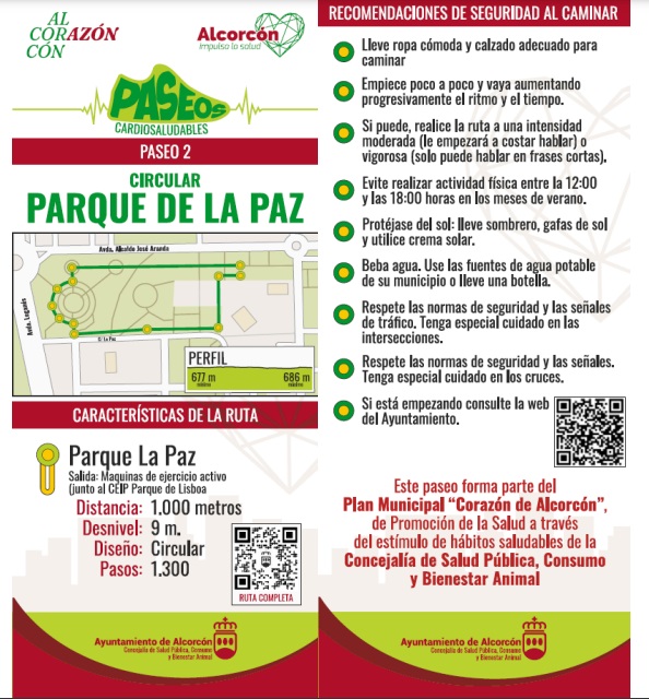 Las cuatro rutas de Paseos Cardiosaludables disponibles en Alcorcón