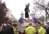 Precioso homenaje con la Levantada de Nuestro Padre Jesús Nazareno en honor a los bomberos fallecidos en Alcorcón