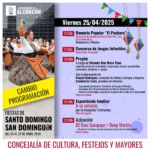 Agenda de actividades de las Fiestas de Santo Domingo y San Dominguín del viernes 25 de abril
