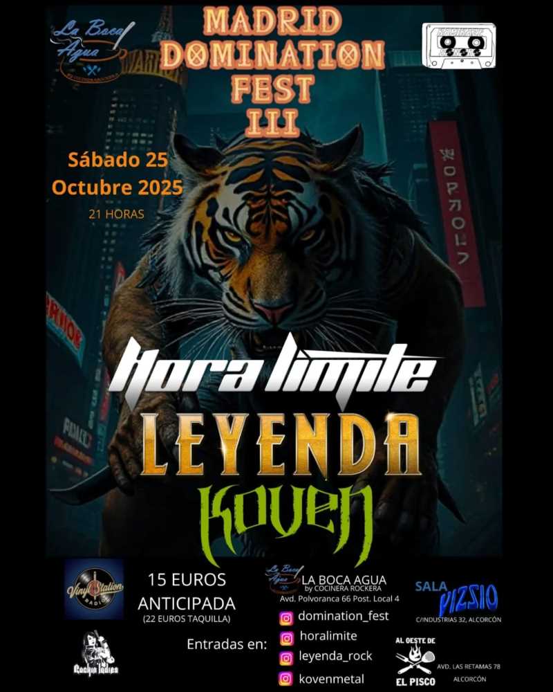 Alcorcón rugirá como nunca con el III Madrid Domination Metal Fest