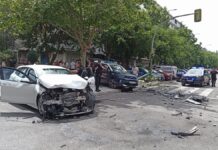 Impactante accidente entre un coche de Policía y un turismo en Alcorcón