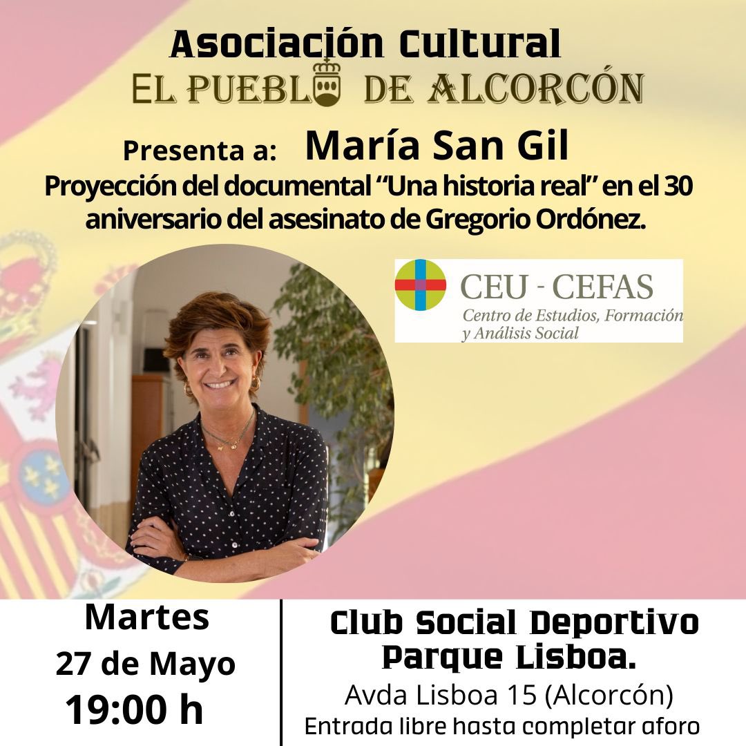 María San Gil visita Alcorcón en la proyección del documental por el 30 aniversario del asesinato de Gregorio Ordóñez