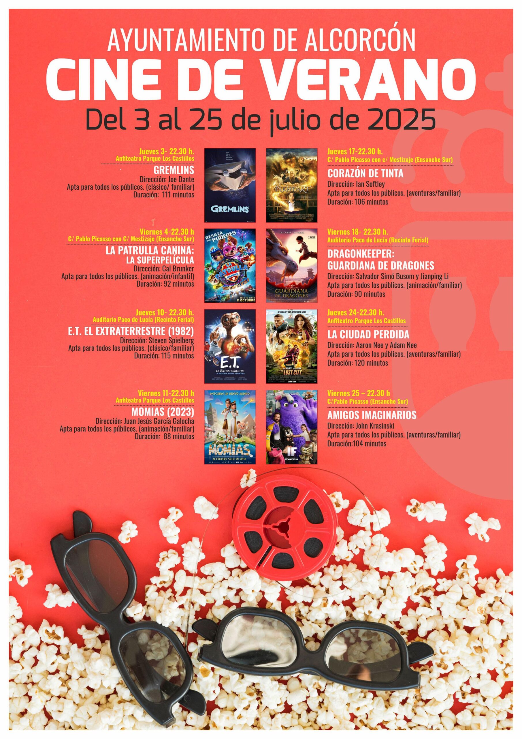 Alcorcón convierte sus barrios en cines de verano gratuitos durante el mes de julio