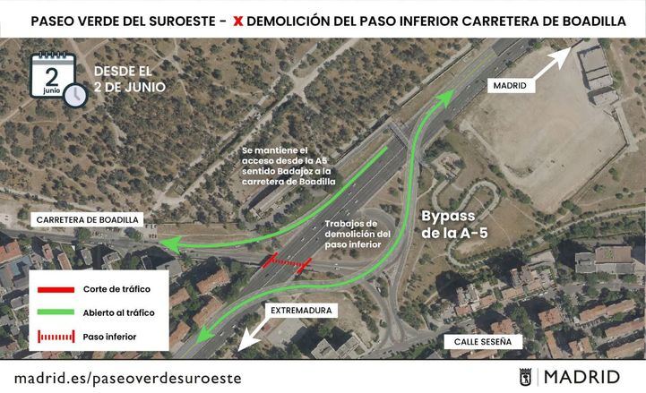 Nueva fase en las obras de la A-5 con desvíos adicionales que afectan a los vecinos de Alcorcón
