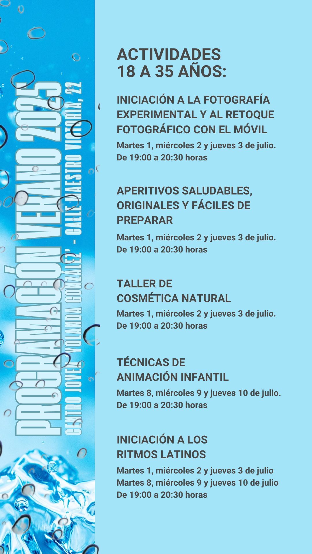 Alcorcón impulsa numerosas actividades y talleres para los jóvenes en julio