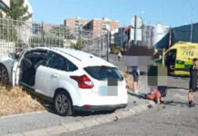 Aparatoso accidente frontal con dos heridos graves en Alcorcón