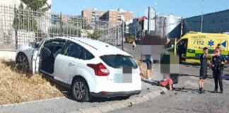 Aparatoso accidente frontal con dos heridos graves en Alcorcón