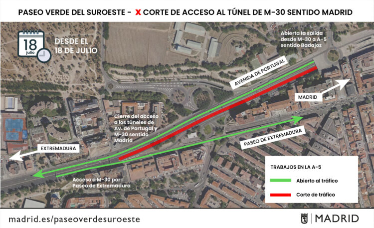 Nuevo problema para los vecinos de Alcorcón con el cierre del acceso al túnel de la M-30 en las obras de la A-5