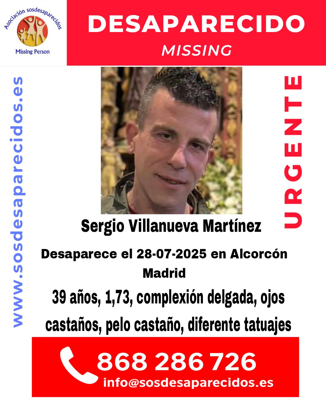Desaparecido un hombre en Alcorcón desde hace más de una semana