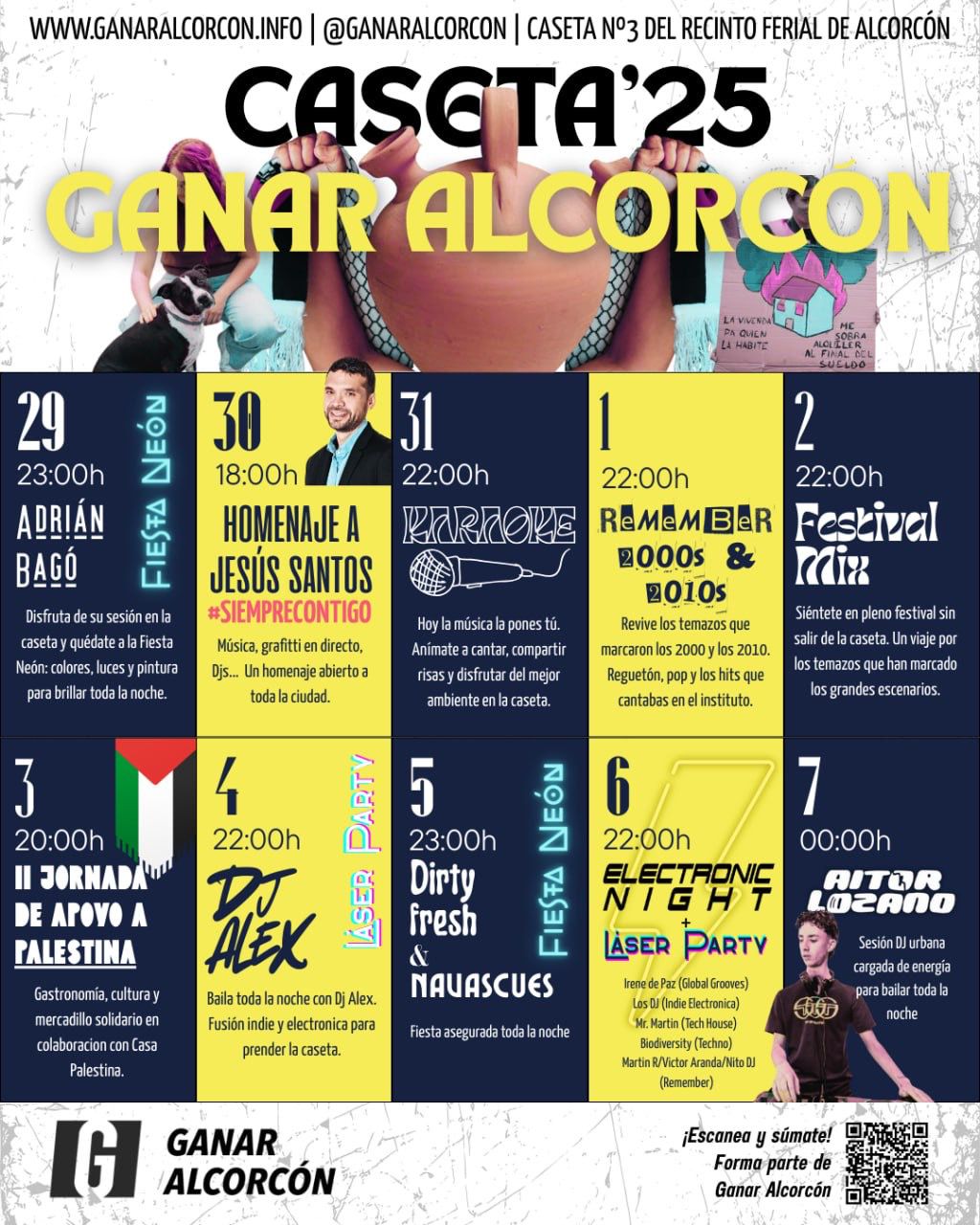 Homenaje a Jesús Santos en la caseta de Ganar Alcorcón en las Fiestas