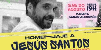 Homenaje a Jesús Santos en la caseta de Ganar Alcorcón en las Fiestas