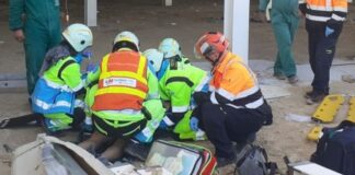 Un accidente laboral en Alcorcón deja un herido grave