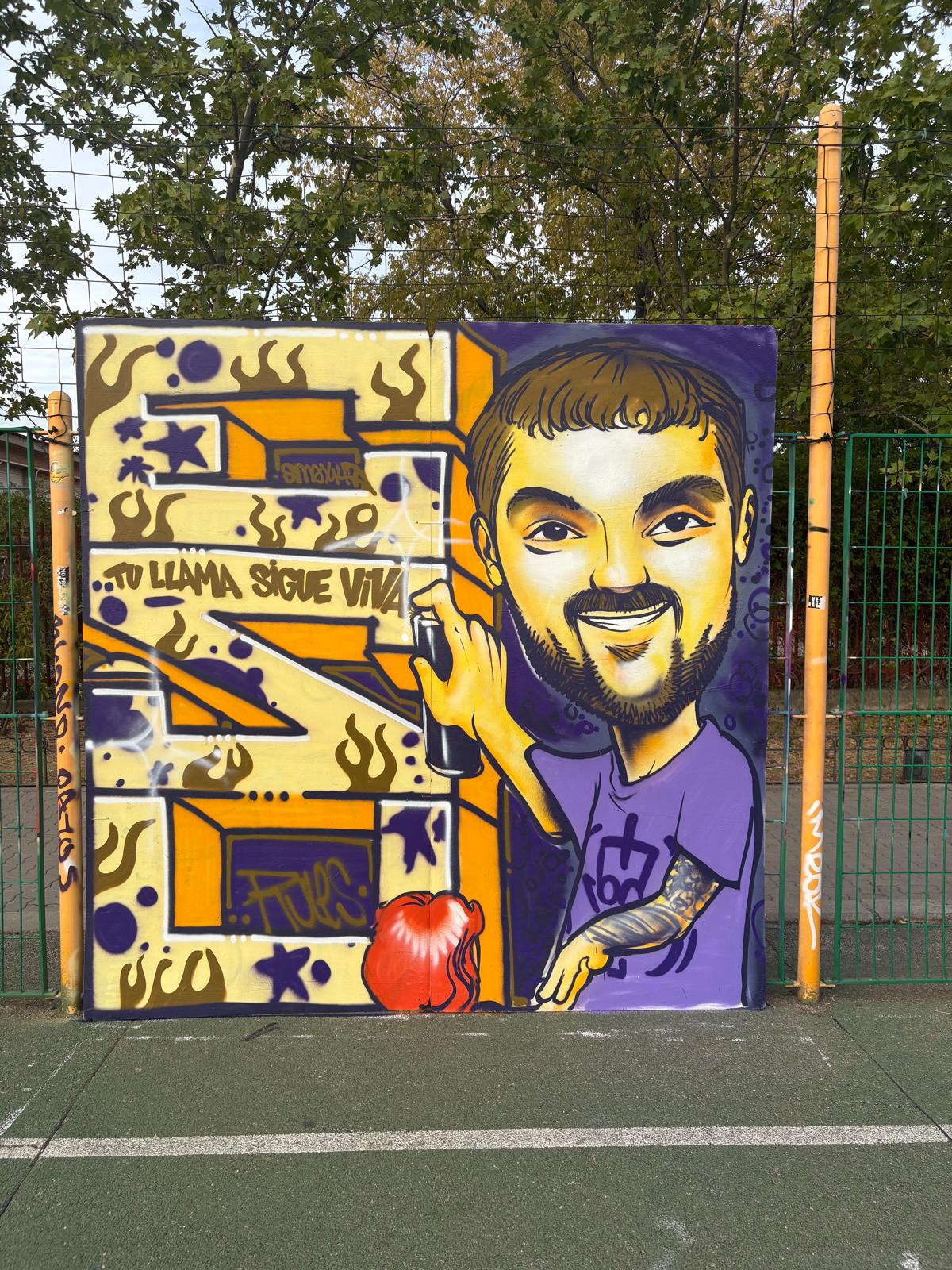 Alcorcón recuerda a Jesús Santos con un emotivo mural en el Parque de la Paz