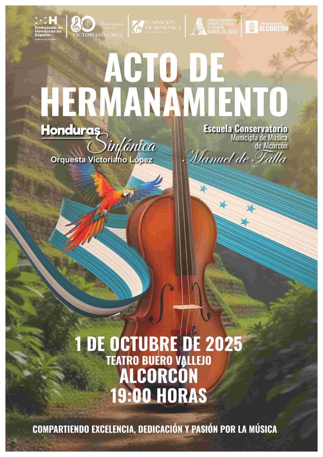 La Sinfónica de Victoriano López traerá la música hondureña a Alcorcón en un acto de hermanamiento