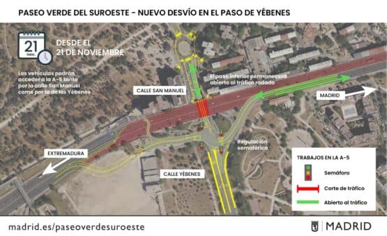 Más desvíos en la A-5 que afectan de lleno a los conductores de Alcorcón desde este fin de semana
