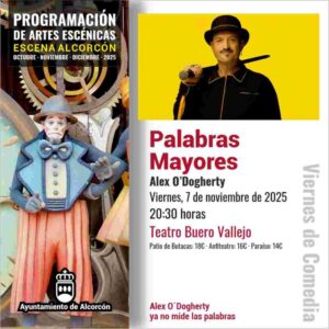 Álex O’Dogherty llega a Alcorcón con “Palabras Mayores”, su comedia más libre y participativa
