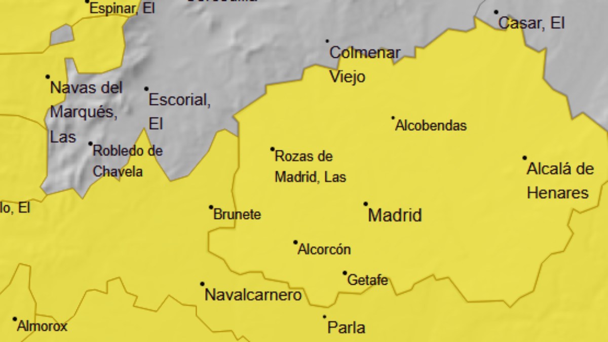 La AEMET activa el aviso amarillo en Alcorcón por riesgo de fuertes lluvias y tormentas