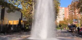 Susto en Alcorcón tras un impactante escape de agua