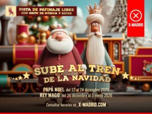 Sube al tren de la Navidad en X-Madrid y patina en Alcorcón bajo un show de luces y sonido